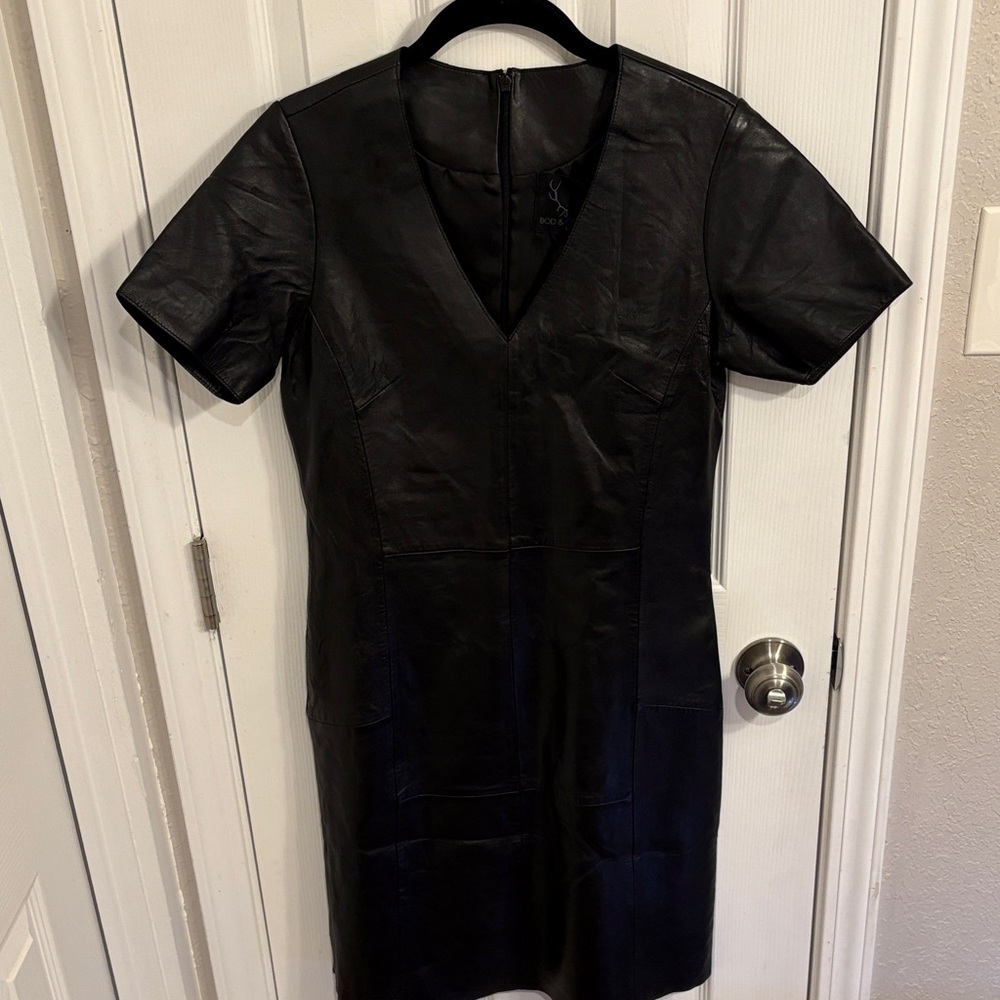 Bod & Christensen Leather Short Sleeve Fitted Dress - Picture 10 of 15